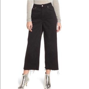 TOPSHOP Moto High Rise Wide Leg Cropped Jeans